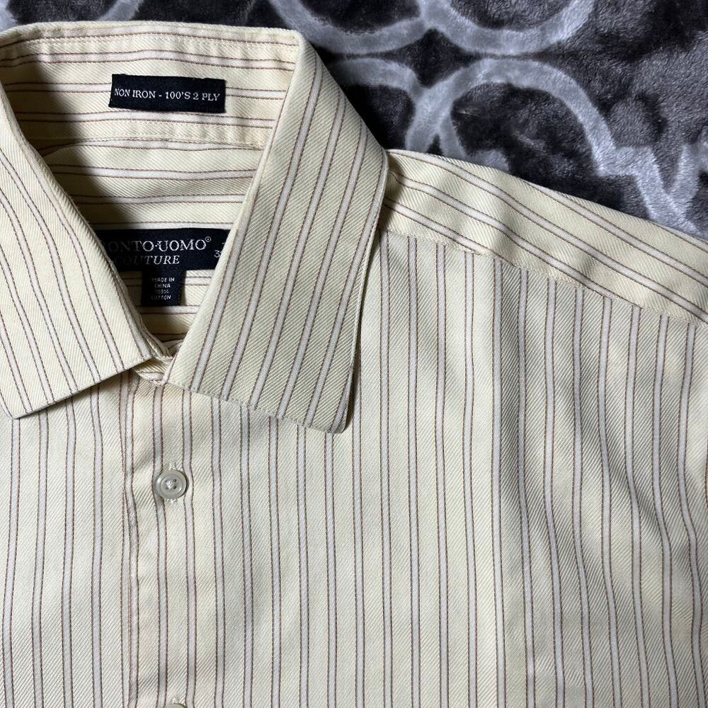 Pronto Uomo Couture Dress Shirt Mens 15 32/33 100's Two Ply Non Iron Luxurious